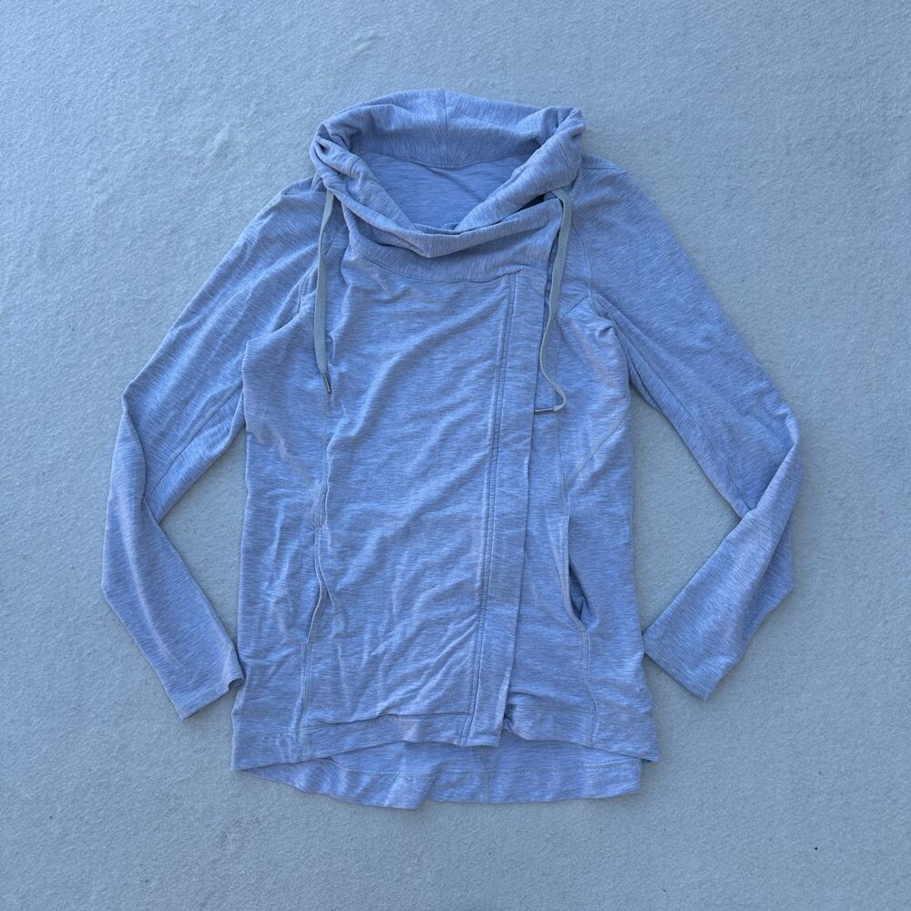 Lululemon Coast Easy Wrap Jacket Women's Sz 8 Heathered Core Ultra Light Grey